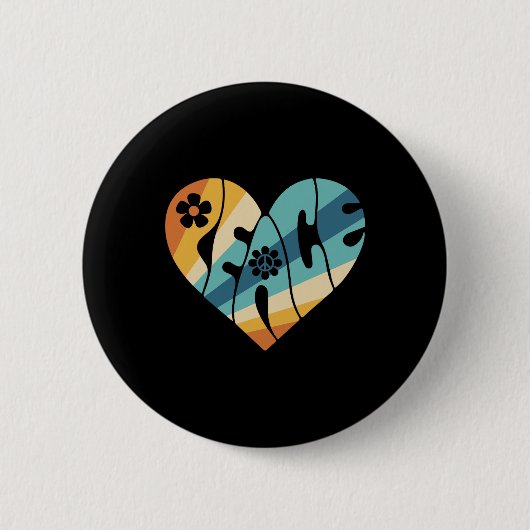 Peace Sign Liebe 60er 70er Groovy Hippie Kostümhal Button (Vorderseite)
