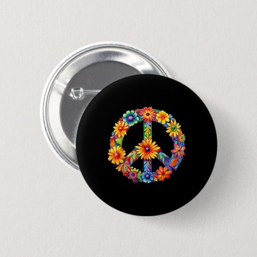 PEACE SIGN LIEBE 60er 70er Groovy Hippie Kostümhal Button (Vorne & Hinten)