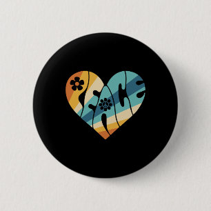 Peace Sign Liebe 60er 70er Groovy Hippie Kostümhal Button