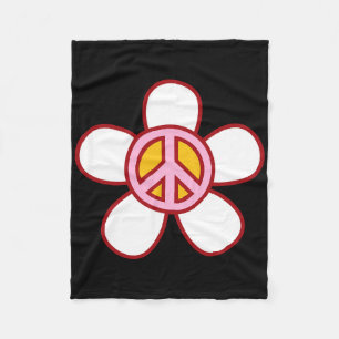 Peace Sign Liebe 60er 70er Groovy Hippie Kostümhal Fleecedecke