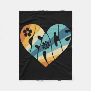 Peace Sign Liebe 60er 70er Groovy Hippie Kostümhal Fleecedecke