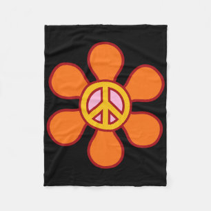 Peace Sign Liebe 60er 70er Groovy Hippie Kostümhal Fleecedecke