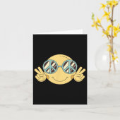 Peace Sign Liebe 60er 70er Groovy Hippie Kostümhal Karte (Gelbe Blume)