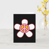 Peace Sign Liebe 60er 70er Groovy Hippie Kostümhal Karte (Gelbe Blume)