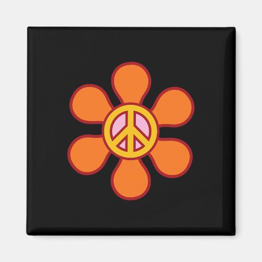 PEACE SIGN LIEBE 60er 70er Groovy Hippie Kostümhal Magnet (Vorne)