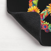 PEACE SIGN LIEBE 60er 70er Groovy Hippie Kostümhal Mousepad (Ecke)