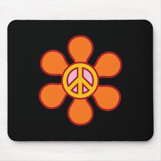 Peace Sign Liebe 60er 70er Groovy Hippie Kostümhal Mousepad (Vorne)