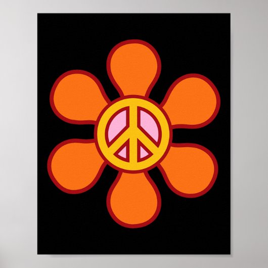 PEACE SIGN LIEBE 60er 70er Groovy Hippie Kostümhal Poster (Vorne)