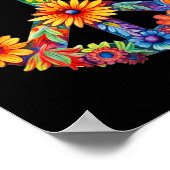 PEACE SIGN LIEBE 60er 70er Groovy Hippie Kostümhal Poster (Ecke)