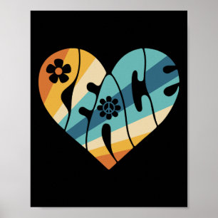 Peace Sign Liebe 60er 70er Groovy Hippie Kostümhal Poster