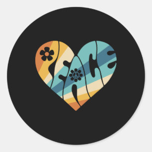 PEACE SIGN LIEBE 60er 70er Groovy Hippie Kostümhal Runder Aufkleber