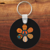 PEACE SIGN LIEBE 60er 70er Groovy Hippie Kostümhal Schlüsselanhänger (Vorderseite)