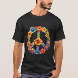 PEACE SIGN LIEBE 60er 70er Groovy Hippie Kostümhal T-Shirt