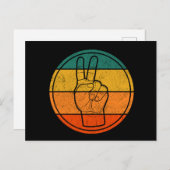 Peace Sign Liebe 60er 70er Tye Die Hippie Costume Postkarte (Vorne/Hinten)