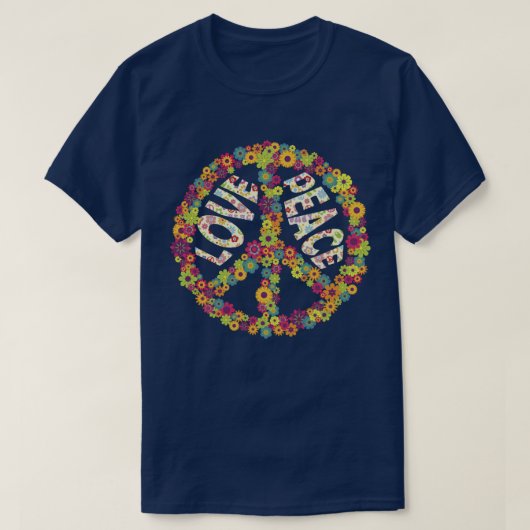 PEACE SIGN LIEBE 960er 90er Shirt Gefärbte Krawatt (Design vorne)