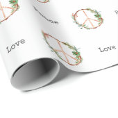 Peace Sign Liebe Rustikale Botanische Weihnachtsfe Geschenkpapier (Rolleneckpunkt)