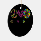 Peace Sign Liebe Sunshine Niedlich Sonnenblume Gra Keramik Ornament (Rechts)