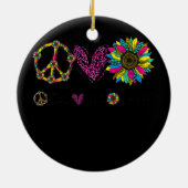 Peace Sign Liebe Sunshine Niedlich Sonnenblume Gra Keramik Ornament (Hinten)