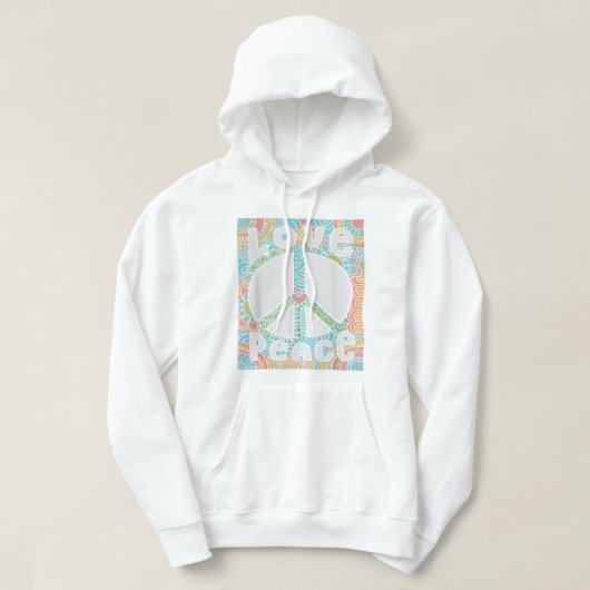 PEACE SIGN LIEBE T Shirt 60er 70er Gefärbte Krawat (Design vorne)