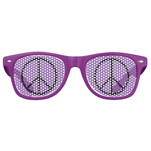 Peace Sign Lila Party Shades Sonnenbrille (Vorderseite)