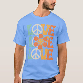 Peace Sign Love 60s 70s Costume 70heme Party frien T-Shirt