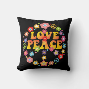 PEACE SIGN LOVE 60s 70s Tie Die Hippie Kostüm Kissen