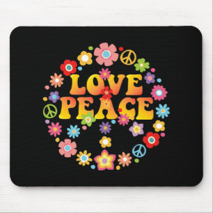PEACE SIGN LOVE 60s 70s Tie Die Hippie Kostüm Mousepad