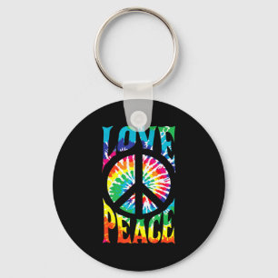 Peace Sign Love 60S 70S Tie Dye Hippie Kostüm Schlüsselanhänger