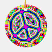 Peace Sign Mandala Keramik Ornament (Hinten)