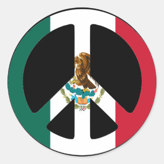 Peace Sign Mexico Runder Aufkleber