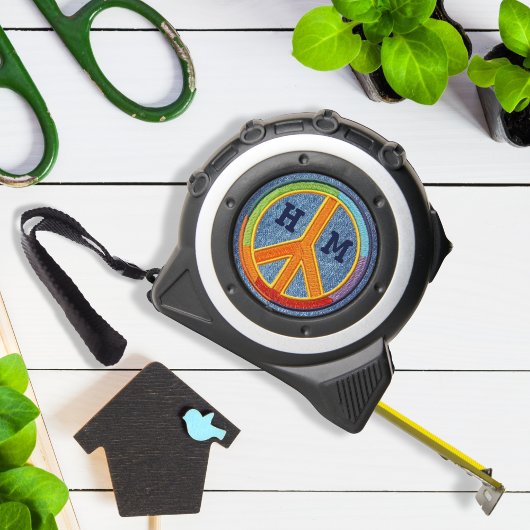 Peace Sign Monogram Maßband