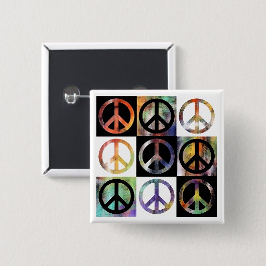 Peace Sign Mosaik Button (Vorne & Hinten)