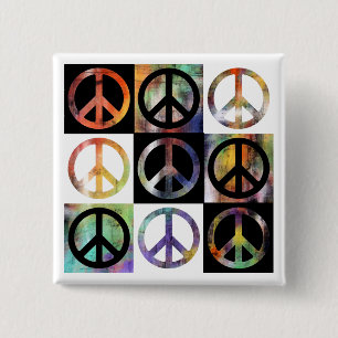 Peace Sign Mosaik Button