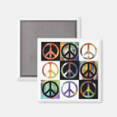 Peace Sign Mosaik Magnet (Vorderseite/Rückseite)
