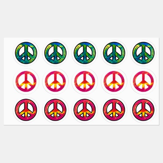 Peace Sign Multi Pack Etiketten (Blatt)