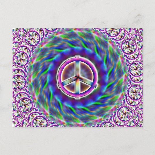 Peace Sign Multi Postcard Postkarte (Vorderseite)
