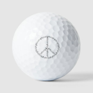 Peace Sign Musical Notes Golfball