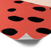 Peace Sign on Red Dotted Background Preppy Poster (Ecke)