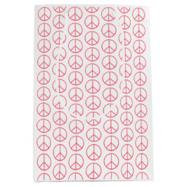 Peace Sign Orange Groovy Retro Fun Mittlere Geschenktüte