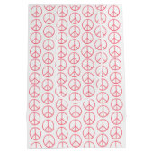 Peace Sign Orange Groovy Retro Fun Mittlere Geschenktüte (Rückseite)