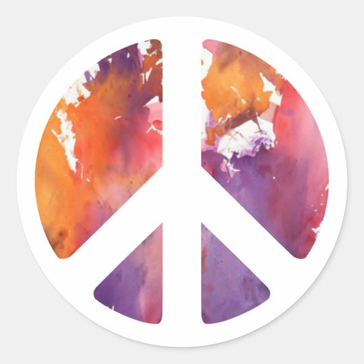 Peace Sign Pastel Runder Aufkleber (Vorderseite)