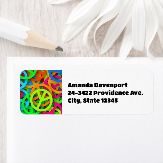 Peace Sign Pattern Groovy 60er Jahre Vibe (Insitu)