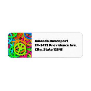 Peace Sign Pattern Groovy 60er Jahre Vibe
