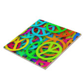 Peace Sign Pattern Groovy 60er Jahre Vibe Fliese (Seite)