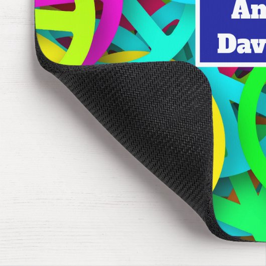 Peace Sign Pattern Groovy 60er Jahre Vibe Mousepad (Ecke)