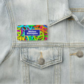 Peace Sign Pattern Groovy 60er Jahre Vibe Namensschild (Beispiel)