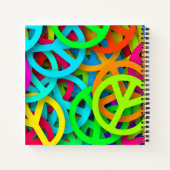 Peace Sign Pattern Groovy 60er Jahre Vibe Notizblock (Rückseite)