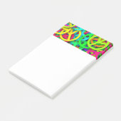 Peace Sign Pattern Groovy 60er Jahre Vibe Post-it Klebezettel (angewinkelt)