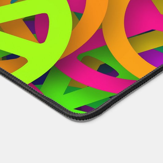 Peace Sign Pattern Groovy 60er Jahre Vibe Schreibtischunterlage (Ecke)