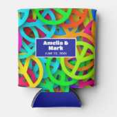 Peace Sign Pattern Groovy 60ties Vibe Wedding Dosenkühler (Vorderseite)